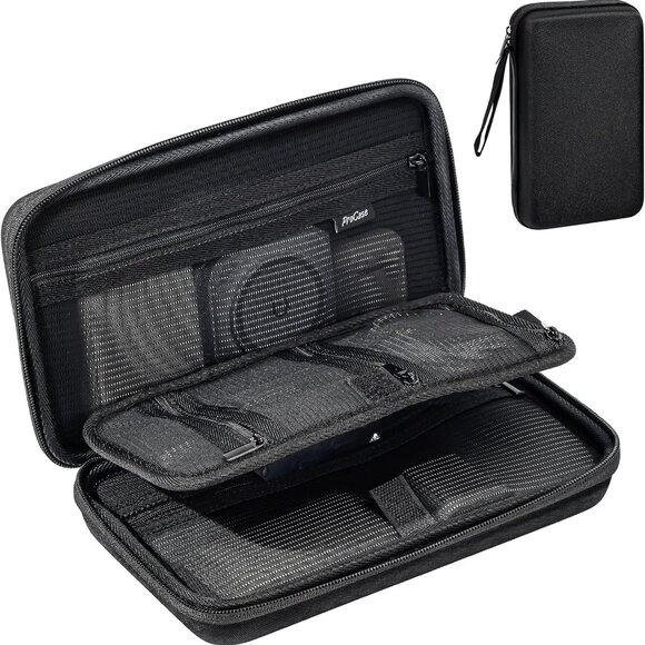 Large Hard Travel Electronic Organizer Case for MacBook Power Adapter Chargers C
